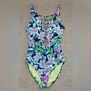 Lilly Pulitzer “Sway This Way” Lattice, One-Piece Swimsuit, Size 4
